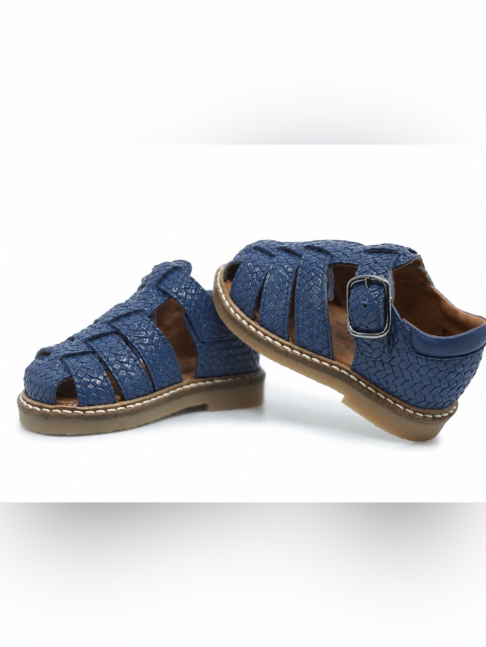 ATLANTA MOCASSIN BLUE BRAIDED GLADIATOR BABY SANDAL